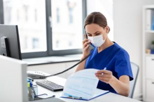 Nurse-mask-on-phone Nurse-mask-on-phone