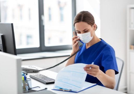 Nurse-mask-on-phone Nurse-mask-on-phone